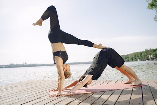 a person practicing yoga in nature