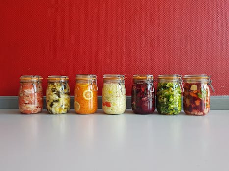 colorful array of probiotic-rich foods