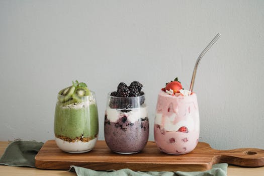 assorted healthy yogurt options